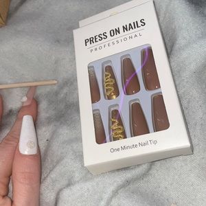 Cute chic nude nails with snake art